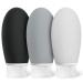 OPRET 100ml silicone travel bottles set 3 pieces of leakproof refillable portable travel container for shampoo cream rinse bpa-free and tsa-tested black gray lead colored