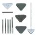 Sofeya Wall Mop Cleaner with Long Handle Triangle Mop with Extension Pole 10in to 57in Dust Mop for Walls, Ceilings, Screen Windows Three Replacement Pads Wet&Dry Use