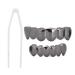 Hip Hop prop teeth accessories decoration brass galvanic silicone grooves shiny teeth for halloween party gift party gift (shiny black suit (real gold -plated))