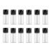 12 Empty plastic bottles 10 ml with flip-top lid perfect for softener water shower gel emulsion etc. Black lid