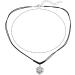 Oralgos Adjustable Black Cord Necklace with Heart Trailer | Stylish Braided Rope & Alloy Chain for Men & Women - Buy Online on SooperMarket.com