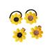 Sunflower Hair Rubber Bands Hair Clip Set  Girls Sunflower Hair Rubber Bands for Kids Flower Alligator Hair Clips Mini Rubber Bands for Hair
