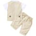 AmzBarley Baby Boys Gentlemans Suit | Dress Shirt, Pants, Vest, Bowtie Rompers | Khaki 6-12 Months - Buy Online on SooperMarket.com
