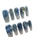 Handmade armor wearing and hand drawn glitter diamond detachable fake nails (Size : S)