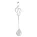 Stirring Spoon Stainless Steel Dessert Spoon Musical Note Coffee Drinking Stirring Spoons 15.5 * 2.5cm(Silver)