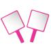 Rectangle Handheld Mirror Hand Mirror Travel Handheld Mirror Cosmetic Mirror with Handle 2PCS (Rose red  2) Rose Red 2