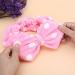 YiKiMira Women Fashion Lovely Soft Fleece Bow Makeup Cosmetic Shower Elastic Hair Band Hairlace Headband for Washing Face Shower Spa Mask (Pink) - Buy Online on SooperMarket.com