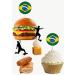 Brazil Football Silhouette Flag Mix Party Food & Cupcakes Picks Decorations Toppers (pack of 14) - Buy Online on SooperMarket.com