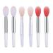 Silicone Lip Brushes Mini Lip Scrub Exfoliating Brush Reusable Lip Balm Applicators 6pcs for Lip Care Lip Gloss Lip Masks Eyeshadow