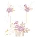 EIHI 3 Pieces Rose Accessory Cheveux Mariage Bijoux Cheveux Pince Cheveux Mariage Bijoux Cheveux Mariage Bijoux de Cheveux pour Femme A