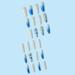 Gradient Blue White Gold Foil Fake Nails - 24Pcs Square Full Cover Long Press-on Nails for Women - Acrylic Glossy False Nails with Designs and Glue-On Technology - Buy Online on SooperMarket.com