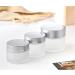 Zeoabsy 12 Pack 10ml Empty Matte Transparent Glass Cream Cans with Silver Lids - Ideal for Gels Creams & Ointments + 12 Spatulas | International Shipping Available - Buy Online on SooperMarket.com