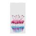 Naanle Stylish Flamingos Watercolor Painting Splash Print Soft Guest Hand Towels Multipurpose for Bathroom, Hotel, Gym and Spa (16" x 30",White) Flamingo (Print)
