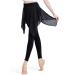 Skirted Leggings for Women, Yoga Pants Stretchy Ballet Dance Leggings Chiffon Skirted Tights for Ballet Latin Salsa Tango Medium
