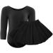 WEGETIT Girls Gymnastics Leotard Toddler Ballet Long Sleeve Dance Tutu - Black (8-10 Years) - Buy Online on SooperMarket.com