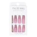 Brishow Long Gold Glitter Press-On Nails - 24 Ballerina Acrylic Pink False Nails for Women & Girls | Premium Quality Artificial Nails - Buy Online on SooperMarket.com