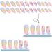Aflytep Diamond French Wearable Nails Wearable Press on Nails Full Cover Nail Tips Rainbow Small Flower Sticker False Nail Tips - Buy Online on SooperMarket.com