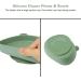 Qshare Suction Baby Plate and Bowl Set | Fork Spoon | Silicone Feeding Supplies for Toddler Self-Feeding | BPA-Free | Bears-Green - Buy Online on SooperMarket.com