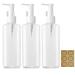 Apstaqeoo 3Pcs 200ML Empty Lotion Dispenser Refillable Clear Plastic Oval Travel Bottles Makeup Cosmetic Flat Container Dispenser with Pump Head for Gel Cream Shampoo Massage Cleansing Oil 3pcs X 200ml