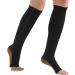 Zipper Compression Socks (2-Pack) Open Toe Knee High Support Hose for Men Women - Black X-Large - Buy Online on SooperMarket.com
