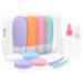 Etopgo silicone travel bottles travel bottles 16 pieces silicone travel bottles set Set Excipulated Fillable TSA approved empty cosmetics rice set Travel size containers for shampoo lotion rinse shower gel multicolored