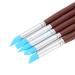 5pcs Dental Silicone Pen Set - Wooden Handle Blue Head Modeling Tools for Tooth & Manicure - International Shipping Available - Buy Online on SooperMarket.com