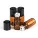 25 Pcs Mini Tiny Essential Oil Glass Roller Bottles - Refillable Aromatherapy Perfume Vials with Metal Rollerball - 2ml Amber Glass Roll On Bottles - Buy Online on SooperMarket.com