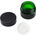 Zeoabsy 12-Piece 20ml Green Glass Cream Jar Set with Black Screw Caps & Spatulas | Ideal for Gels & Creams - International Shipping Available - Buy Online on SooperMarket.com