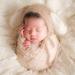 Newborn Photography Props Wrap Set with Pearl Decor - Snow Powder/Beige | Handmade Knit Blanket Swaddle for Baby Photo Shoots - Buy Online on SooperMarket.com