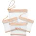 Diaper Bag Organizing Pouches | Set of 4 Including Diaper Clutch | Dry Wet Bag (Blush & Clear)