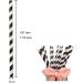 Black White Paper Straws Pack of 100 Black Stripe Cocktail Drinking Straws Biodegradable Disposable 6*197mm - Buy Online on SooperMarket.com