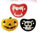 3pcs Funny Halloween Silicone Baby Pacifiers - Pumpkin, Skeleton, Vampires Fangs | Perfect for Halloween Party Favors & Gifts - Buy Online on SooperMarket.com