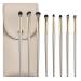 Yoezuo Make Up Brush Set 8 Pieces Eyeshadow Brush Set with PU Bag Eye Brush Makeup Brush Foundation Brush Cosmetic Brush for Eyeshadow Eyebrow Eyeliner Blending (Gold)