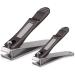 Durable Sharp Nail Clippers Set with Built-in Nail File | Matte Gray | Includes Tin Case - Buy Online on SooperMarket.com