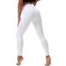 HOTSTUDIO White X-Large Yoga Pants with Pockets | High Waisted Workout Leggings for Women | Tummy Control Athletic Gym Leggings - Buy Online on SooperMarket.com