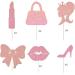 24 PCS Hot Pink Girl Cake Toppers - Glitter Princess Birthday Cupcake Decorations - High Heel Lipstick bowknot Cupcake Picks for Wedding Baby Shower Anniversary Girl Birthday Themed Party Supplies - Buy Online on SooperMarket.com