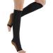Zipper Compression Socks (2-Pack) Open Toe Knee High Support Hose for Men Women - Black X-Large - Buy Online on SooperMarket.com