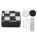 Contact lens box portable mini contact lenses color contact storage box contact lens container eye holder container for outdoor travel office (black and white)