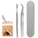 PAIDASHU Tick Remover Stainless Steel Tick Remover Tick Removal Tool for Dogs Cats Horses Tick Hook Kit Included Removal Tweezers+ Tick Shovel+ Iron Box