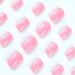 Rose Pink Square Press-on Nails - Full Cover Short Fake Nails for Women & Girls | Glossy Acrylic Design - Barbie Powder - Manicure Art Decor - Buy Online on SooperMarket.com