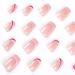 24 PCS French Tips Press on Nails Medium Length Glossy Pink White False Nails - Full Cover Design for Women, Girls, Party & Salon - Buy Online on SooperMarket.com