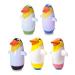 Eeneme 5 pieces inflatable penguin tumbler for children 22cm cartoon animal blow up tumbler children party game toys (random color)