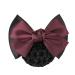 BEALIFE Elegant And Professional Snood Net Bow Hair Net For Stylish Hairdos Professional Hair Plate Mesh Pocket Cloth Good Gifts Two Bows-wine red