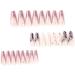 24pcs Long Coffin Shaped Ballet Fake Nails with Rhinestone Butterfly Pattern Design French Fake Nails for Women and Girls Nail Tips 19 - Buy Online on SooperMarket.com