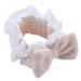 JSGHGDF Headband Plush Bows Solid Color Headband Ruffle Lace Soft Makeup Hairband -slip Elastic Headbands for Girls Women Orange