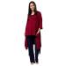 HAPPY MAMA Women's Maternity Nursing 3pcs Nightwear Set: Pants - Top - Robe 558p 8 Crimson & Navy