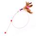 SLSON Feather Teaser Cat Toy Interactive Cat Catcher and Exerciser Wand for Cats and Kitten Playing with Feather Bell and Flexible Wire