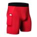 WRAGCFM Men's Athletic Compression Shorts with Pockets Running Workout Active Underwear 01406-red Medium