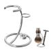 Linkidea Shaver Kit Storage Stand Stainless Steel Holder for Safety Razor and Shaving Brush Hold Shaving Kit Stand Fit to Shower Room Bathroom Compatible with Manual Razor (Silver)