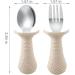Pandaear 6-Piece Children's Cutlery Set | BPA-Free Silicone & Stainless Steel Baby Fork & Spoon | Anti-Choke Design | Ideal for 1-Year-Olds | Light Brown - Buy Online on SooperMarket.com